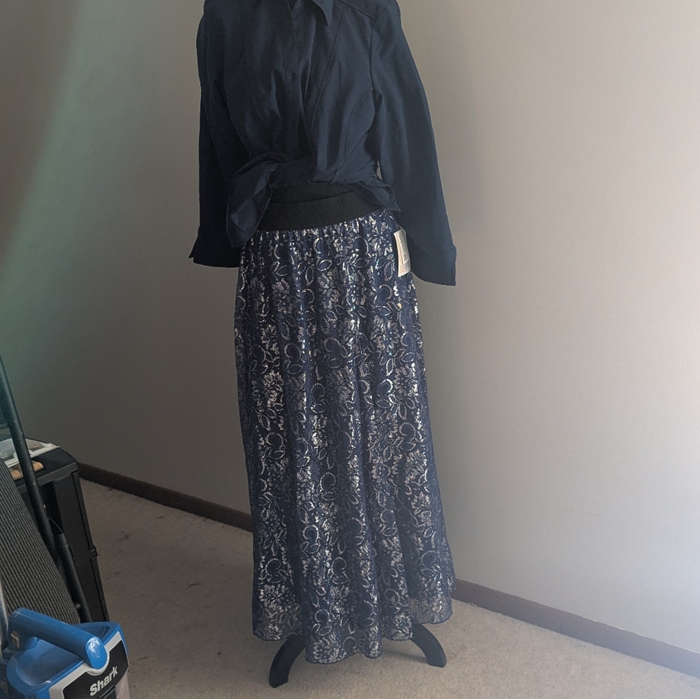 LuLaRoe Navy and White Maxi Skirt